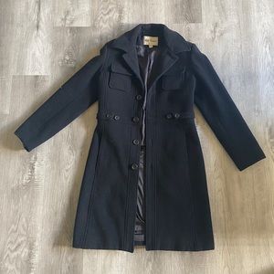 Black thick wool coat